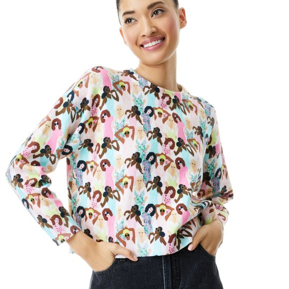 Alice + OliviaGleeson Printed Pullover Crewneck Sweater